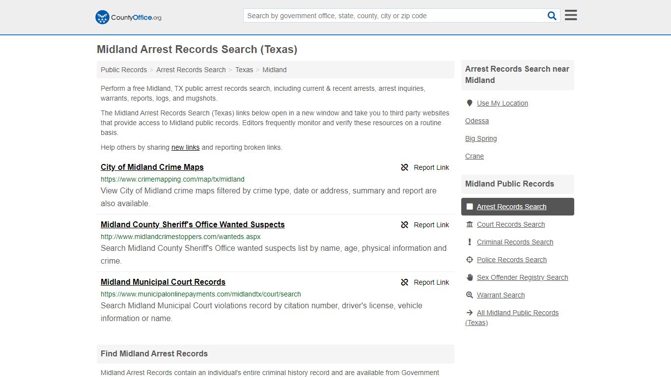 Arrest Records Search - Midland, TX (Arrests & Mugshots)