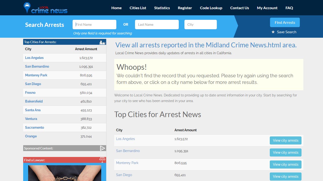 Midland Crime News.html California Arrest Records | Local ...